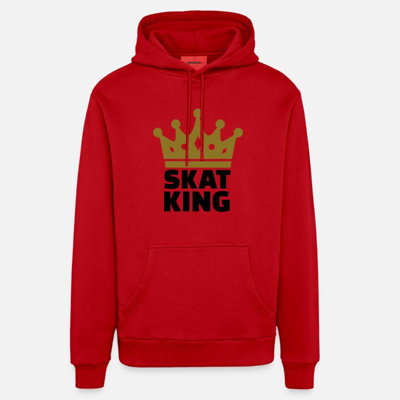 Skat King - Sweat à capuche bio décontracté fabriqué en UE - rouge