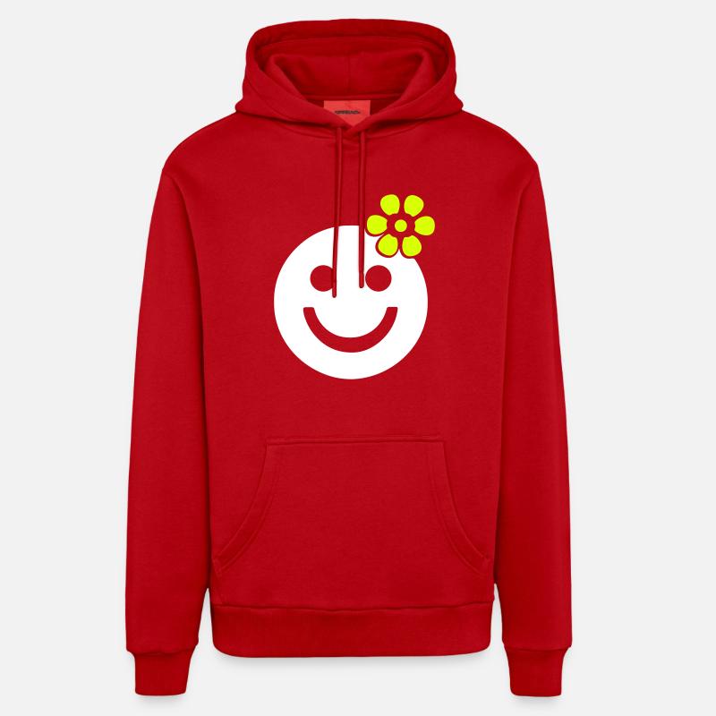 été printemps fleur gaie tournesol - Sweat à capuche bio décontracté fabriqué en UE - rouge