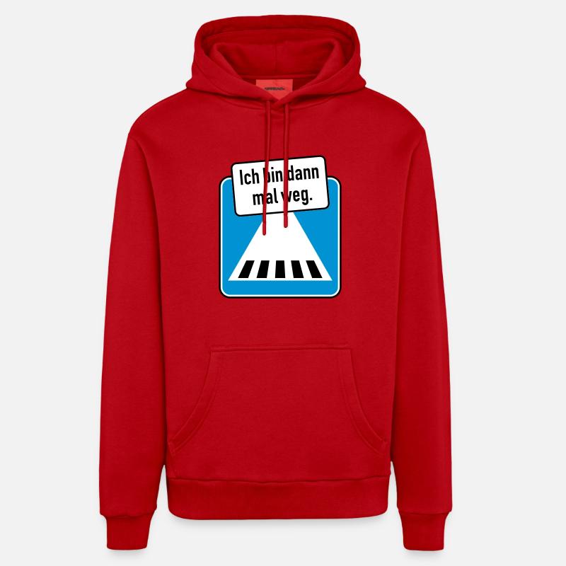 Je pars. - Sweat à capuche bio décontracté fabriqué en UE - rouge