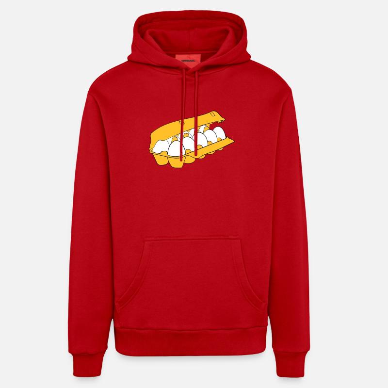 boîte à œufs - Sweat à capuche bio décontracté fabriqué en UE - rouge