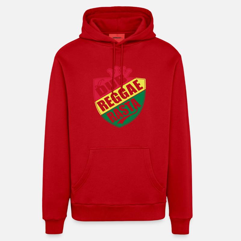 dub reggae rasta - Sweat à capuche bio décontracté fabriqué en UE - rouge