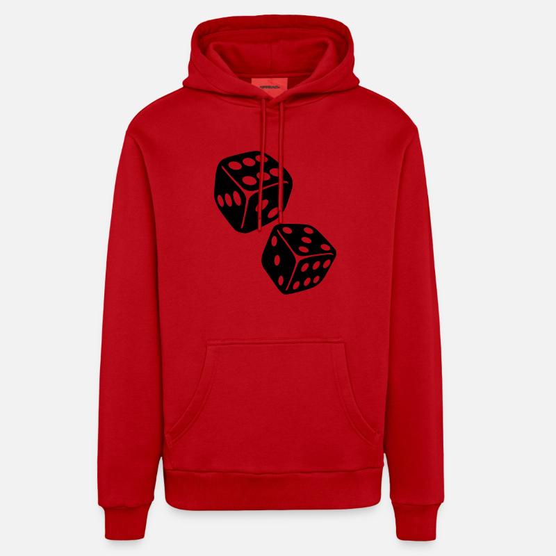 Dé - Sweat à capuche bio décontracté fabriqué en UE - rouge