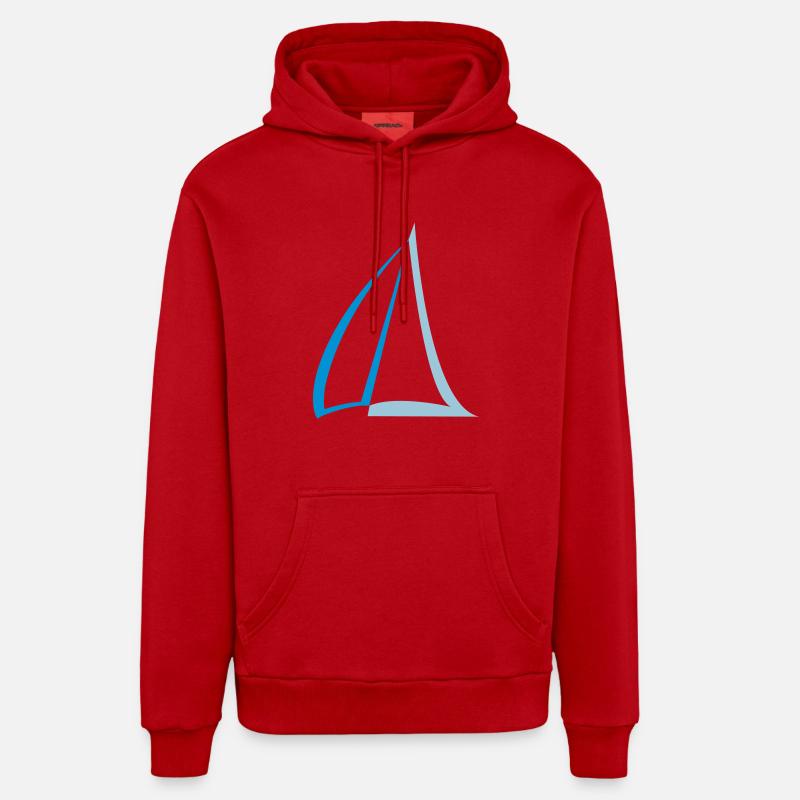 Voile bichromie - Sweat à capuche bio décontracté fabriqué en UE - rouge