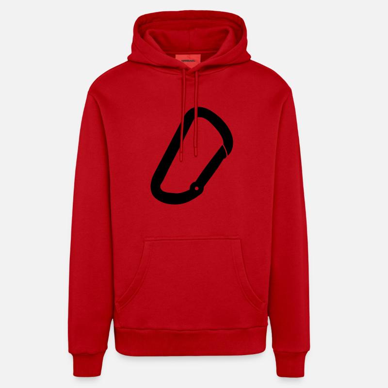 mousqueton - Sweat à capuche bio décontracté fabriqué en UE - rouge