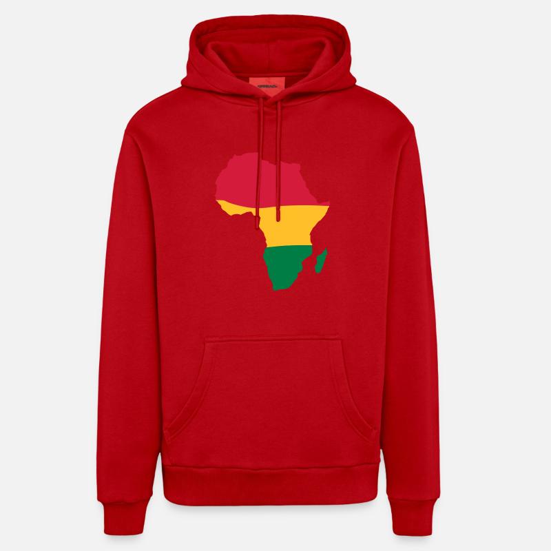 Afrique - Sweat à capuche bio décontracté fabriqué en UE - rouge