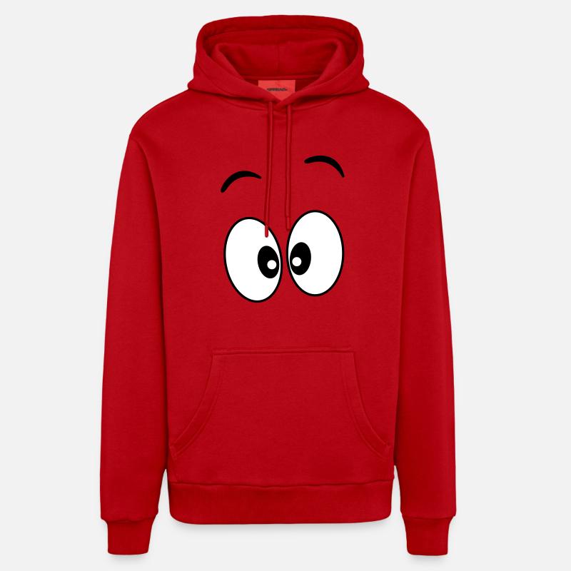 Yeux _ Idée cadeau - Sweat à capuche bio décontracté fabriqué en UE - rouge