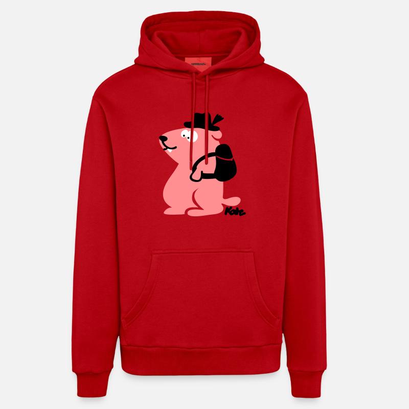 Murmeltier (c) - Organic Relaxed Hoodie Made in EU - Rot