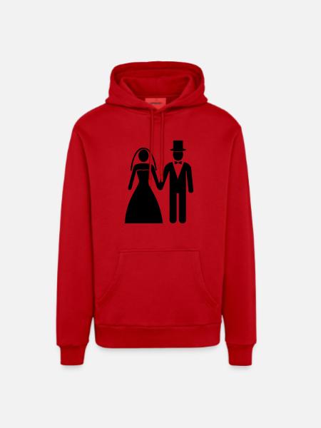 Icon Brautpaar - Organic Relaxed Hoodie Made in EU - Rot