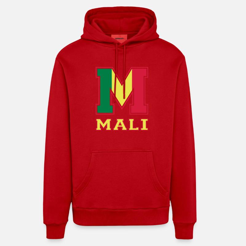 Athletic Mali - Sweat à capuche bio décontracté fabriqué en UE - rouge