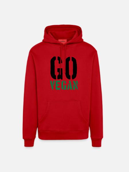 Go Vegan - Organic Relaxed Hoodie Made in EU - red