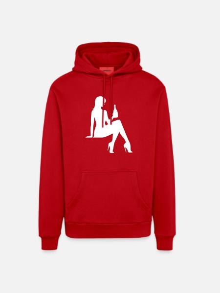 Frau Party Silhouette - Organic Relaxed Hoodie Made in EU - Rot