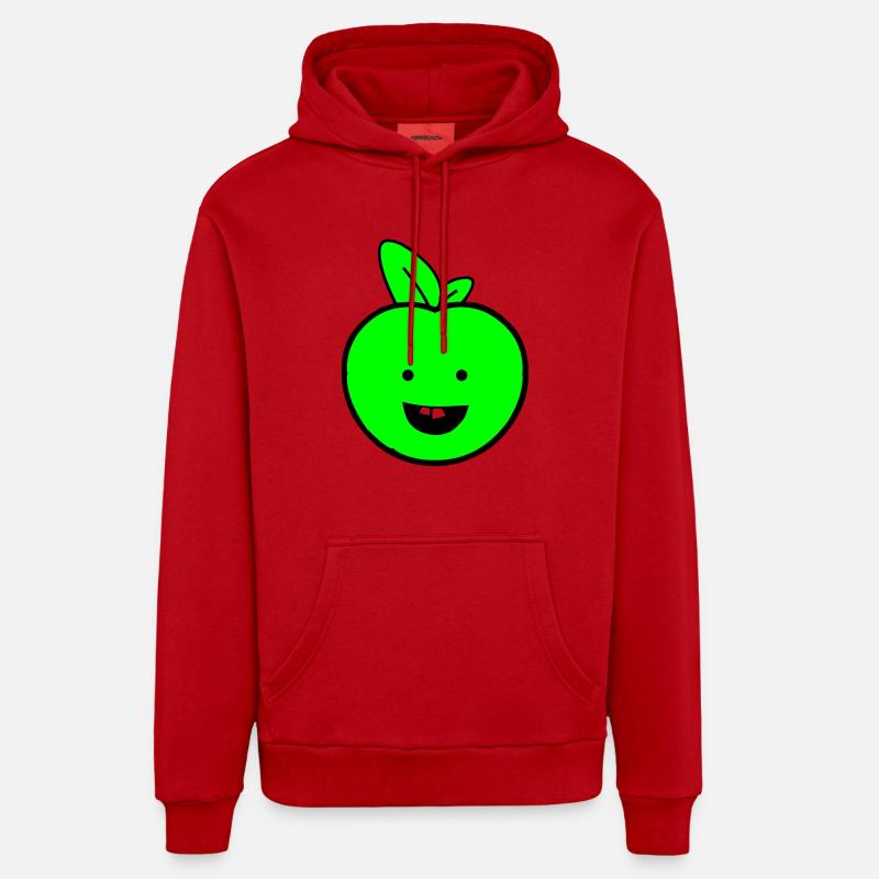 sourire pomme - Sweat à capuche bio décontracté fabriqué en UE - rouge