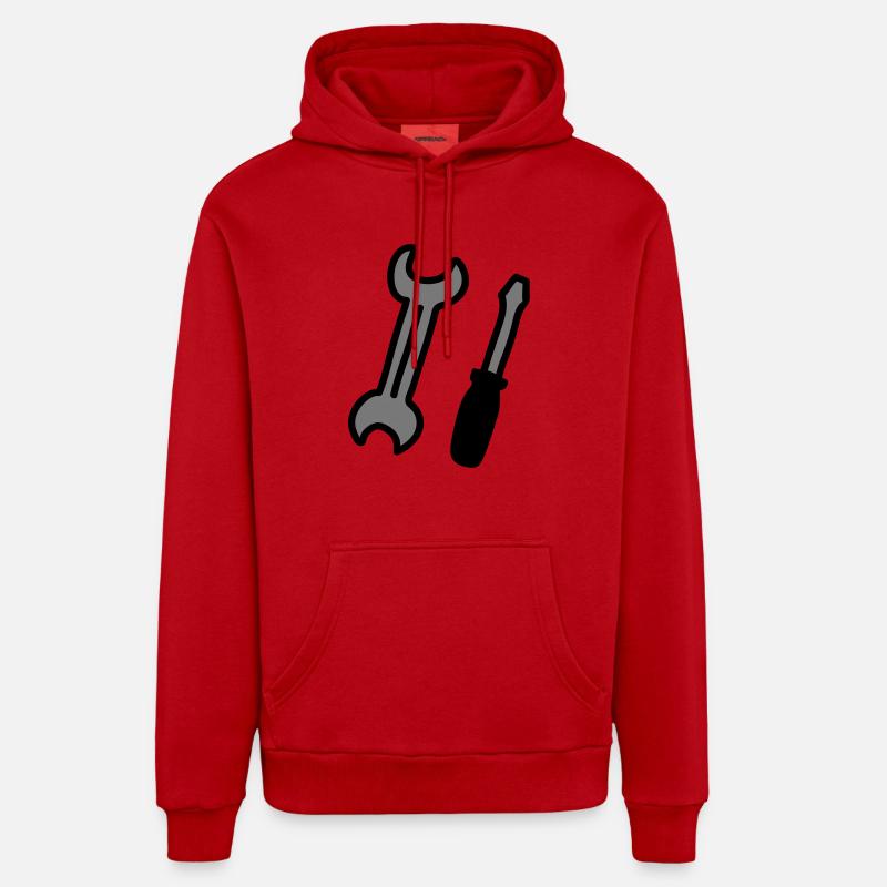 outillage - Sweat à capuche bio décontracté fabriqué en UE - rouge