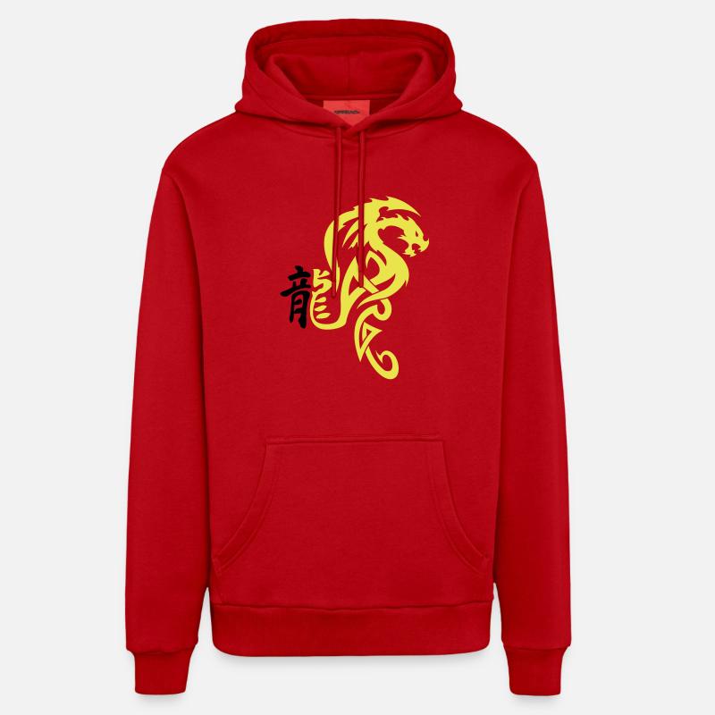 Tribal Dragon 2 - Sweat à capuche bio décontracté fabriqué en UE - rouge