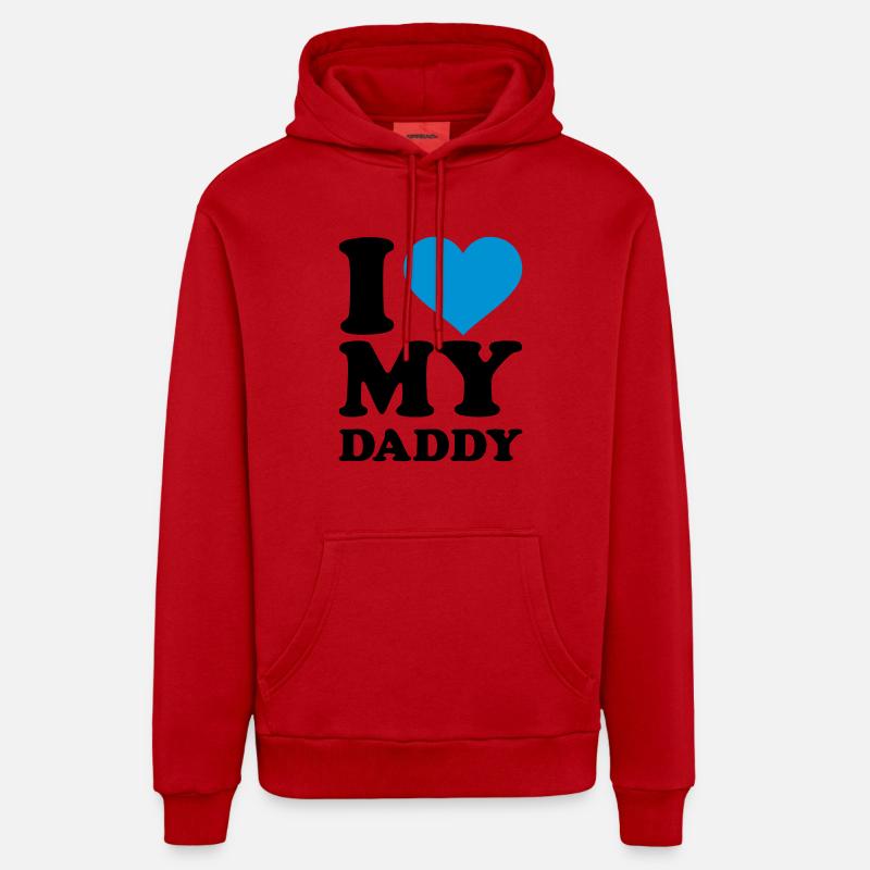 I love my Daddy - Sweat à capuche bio décontracté fabriqué en UE - rouge