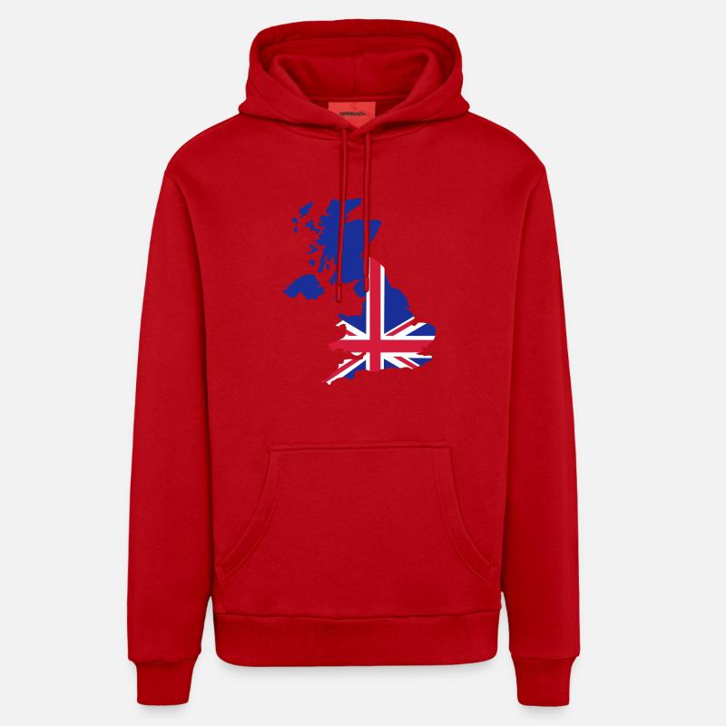 Großbritannien - Organic Relaxed Hoodie Made in EU - Rot