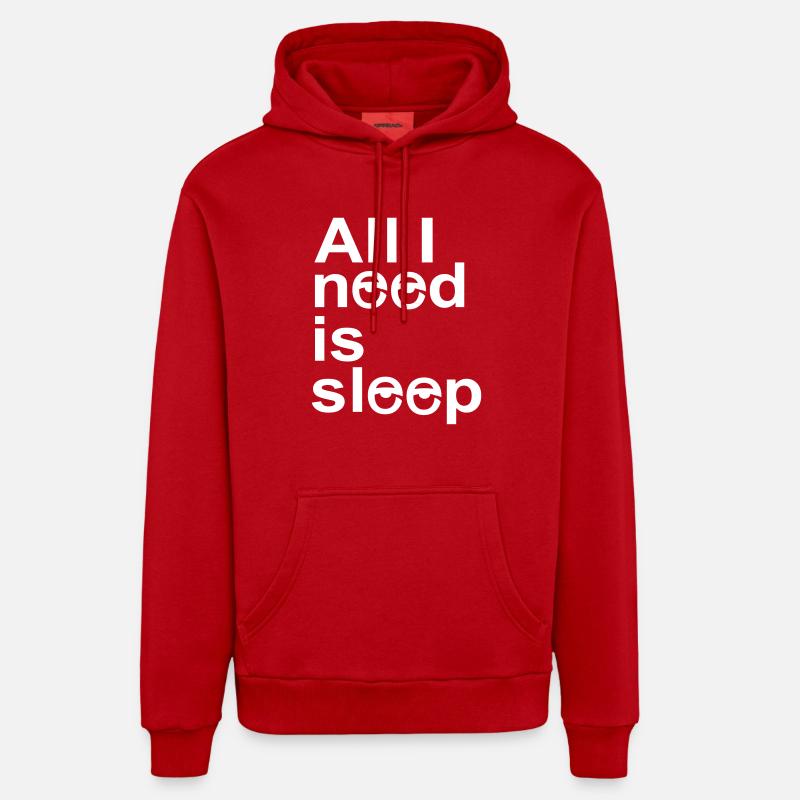 dormir - Sweat à capuche bio décontracté fabriqué en UE - rouge
