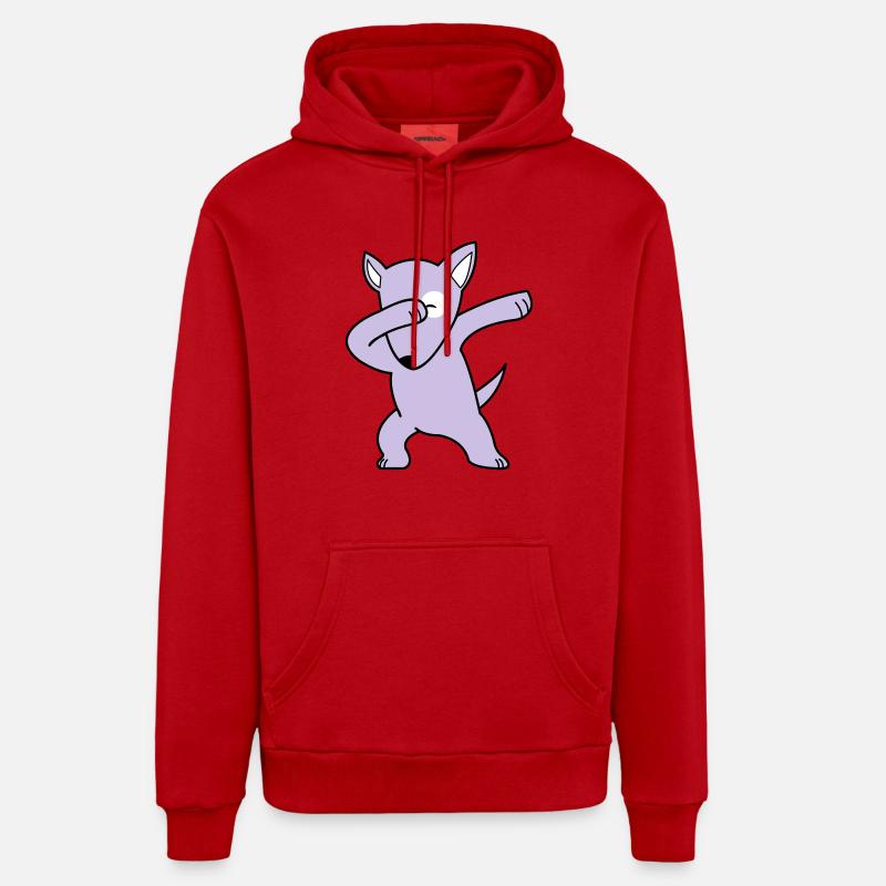 Tamponnage pour chien 02 - Sweat à capuche bio décontracté fabriqué en UE - rouge