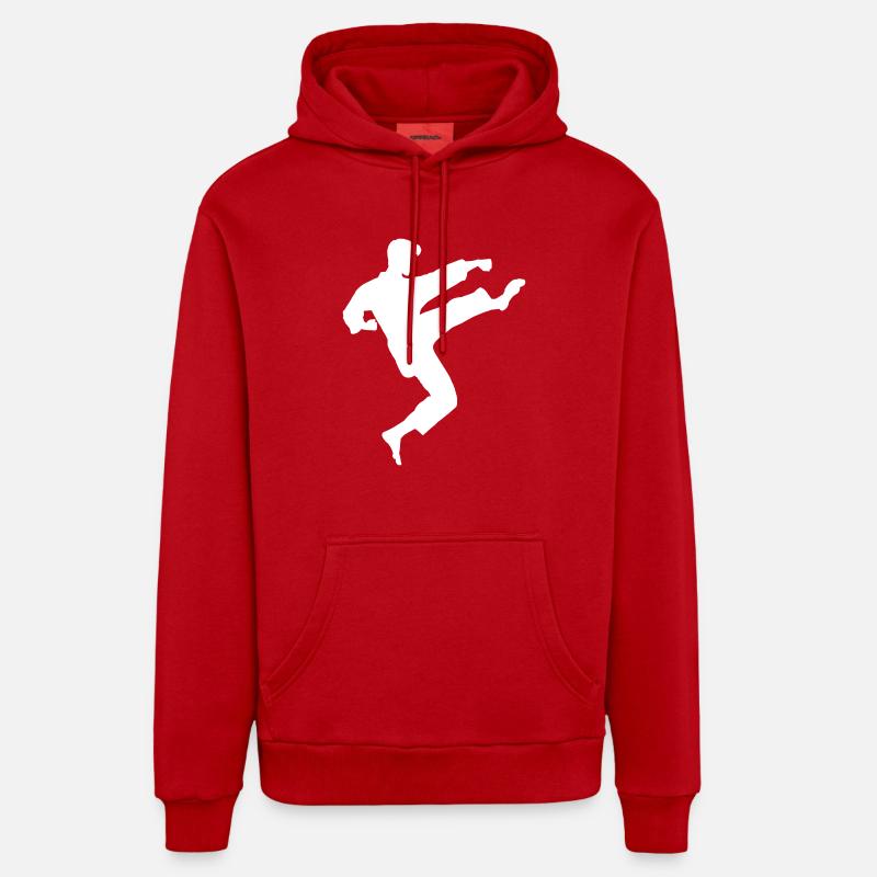 karaté - Sweat à capuche bio décontracté fabriqué en UE - rouge