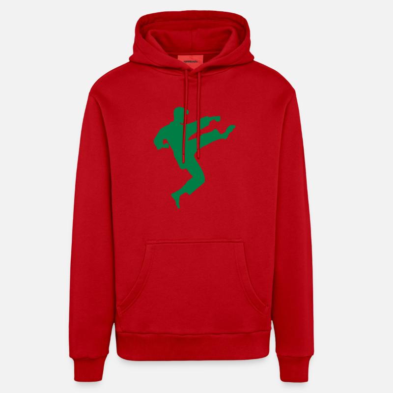 karaté - Sweat à capuche bio décontracté fabriqué en UE - rouge