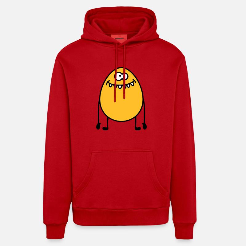 Egg Monster - Sweat à capuche bio décontracté fabriqué en UE - rouge