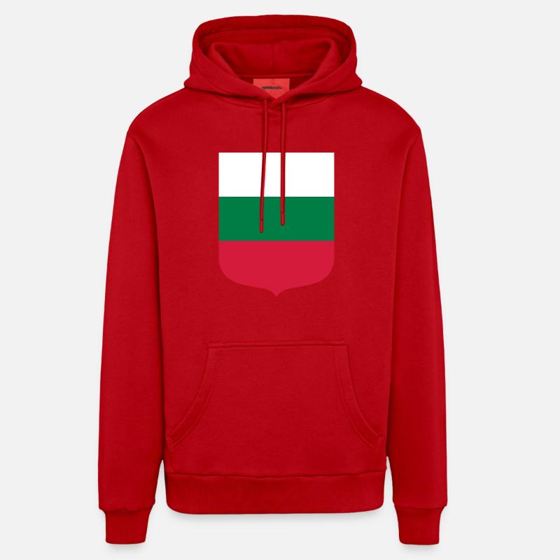 Bulgarie - Sweat à capuche bio décontracté fabriqué en UE - rouge