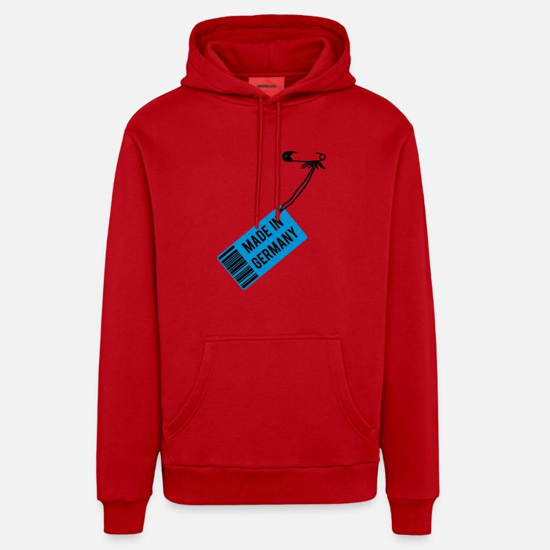 Fabriqué en Allemagne - Sweat à capuche bio décontracté fabriqué en UE - rouge