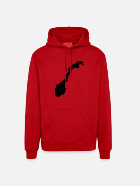 Norwegen - Organic Relaxed Hoodie Made in EU - Rot