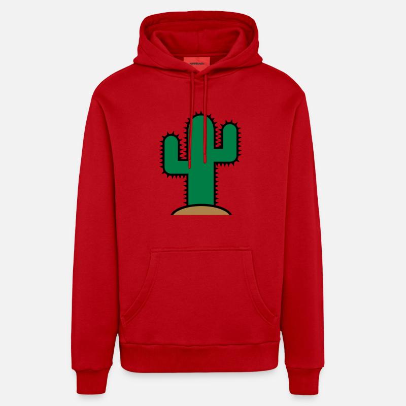 Cactus - Sweat à capuche bio décontracté fabriqué en UE - rouge