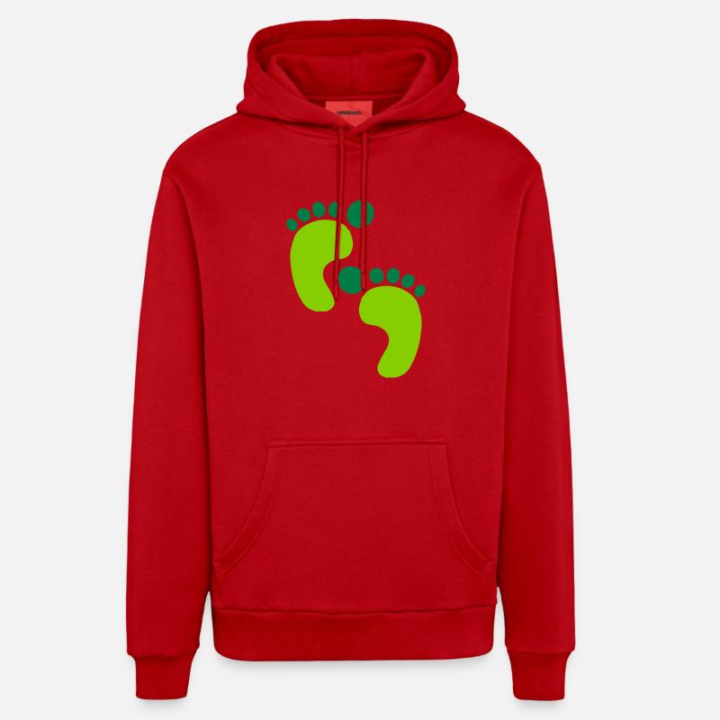 footprints2 - Organic Relaxed Hoodie Made in EU - Rot