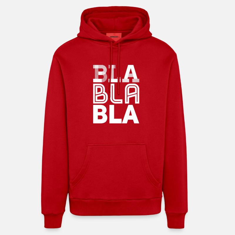 bla bla bla - Sweat à capuche bio décontracté fabriqué en UE - rouge