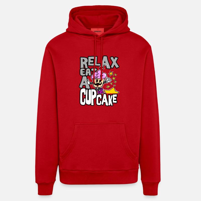 relax cupcake - Sweat à capuche bio décontracté fabriqué en UE - rouge