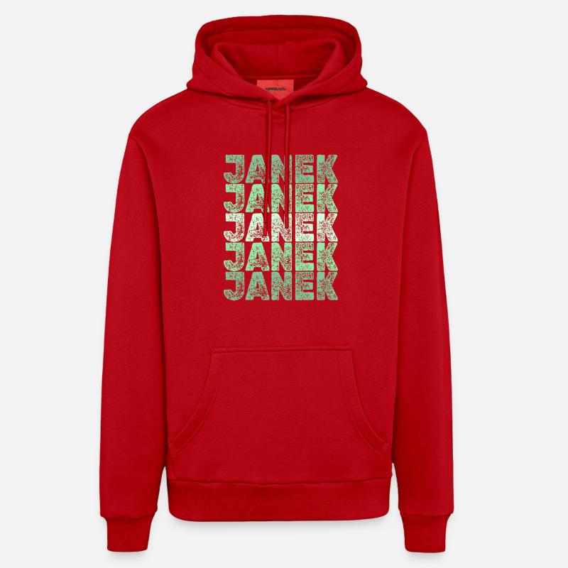 Cadeau pour Janek - Sweat à capuche bio décontracté fabriqué en UE - rouge