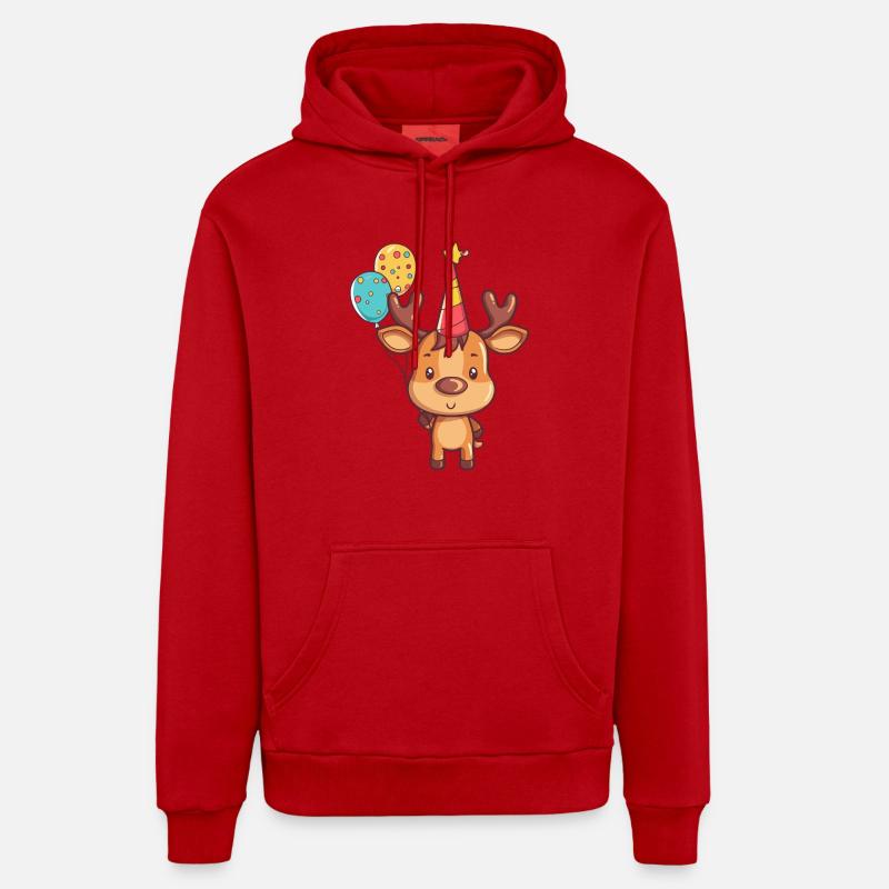 Elch Geburtstag Comic Niedlich Organic Relaxed Hoodie Made in EU