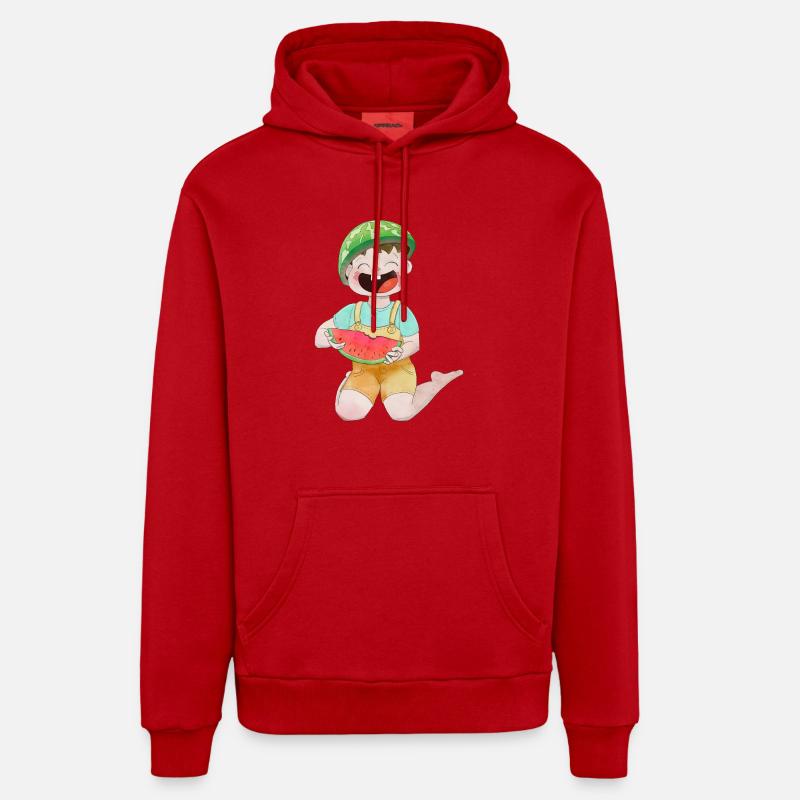 Enfant heureux avec de la pastèque Sweat à capuche bio décontracté fabriqué en UE