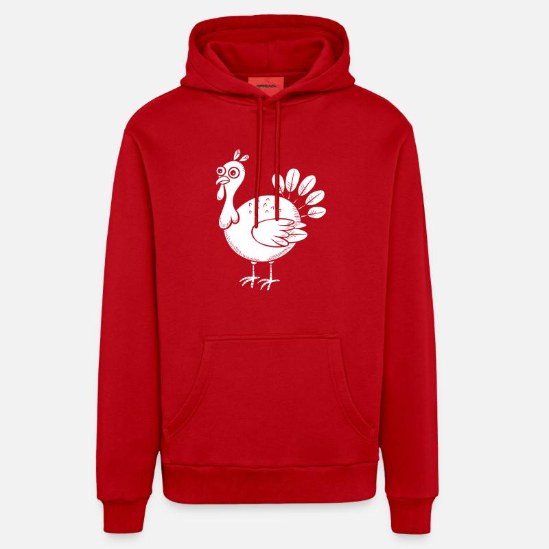 dinde - Sweat à capuche bio décontracté fabriqué en UE - rouge