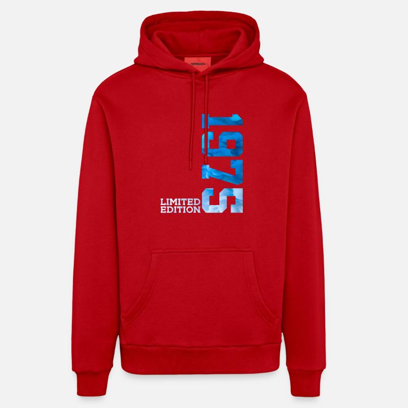 51E ANNIVERSAIRE ÉDITION LIMITÉE 1975 - Sweat à capuche bio décontracté fabriqué en UE - rouge