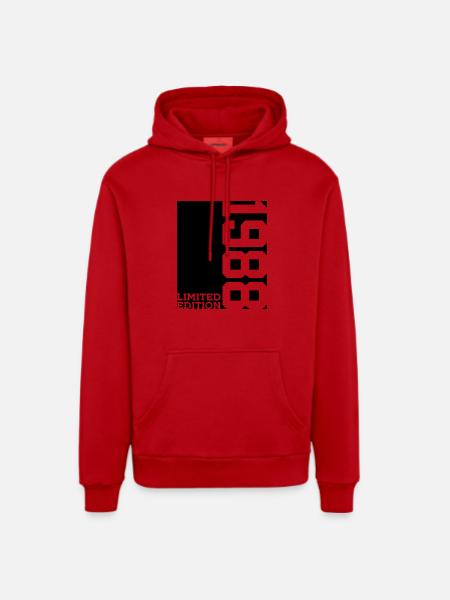 LIMITED EDITION 1988 38TH BIRTHDAY - Organic Relaxed Hoodie Made in EU - red