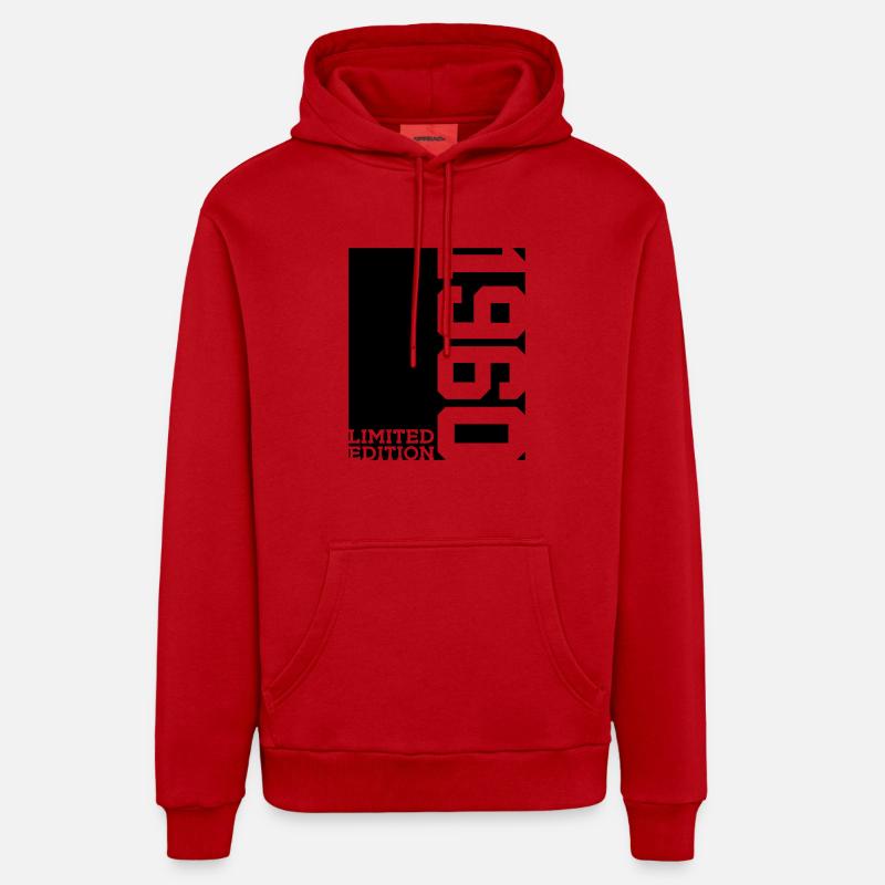 ÉDITION LIMITÉE 66E ANNIVERSAIRE 1960 - Sweat à capuche bio décontracté fabriqué en UE - rouge