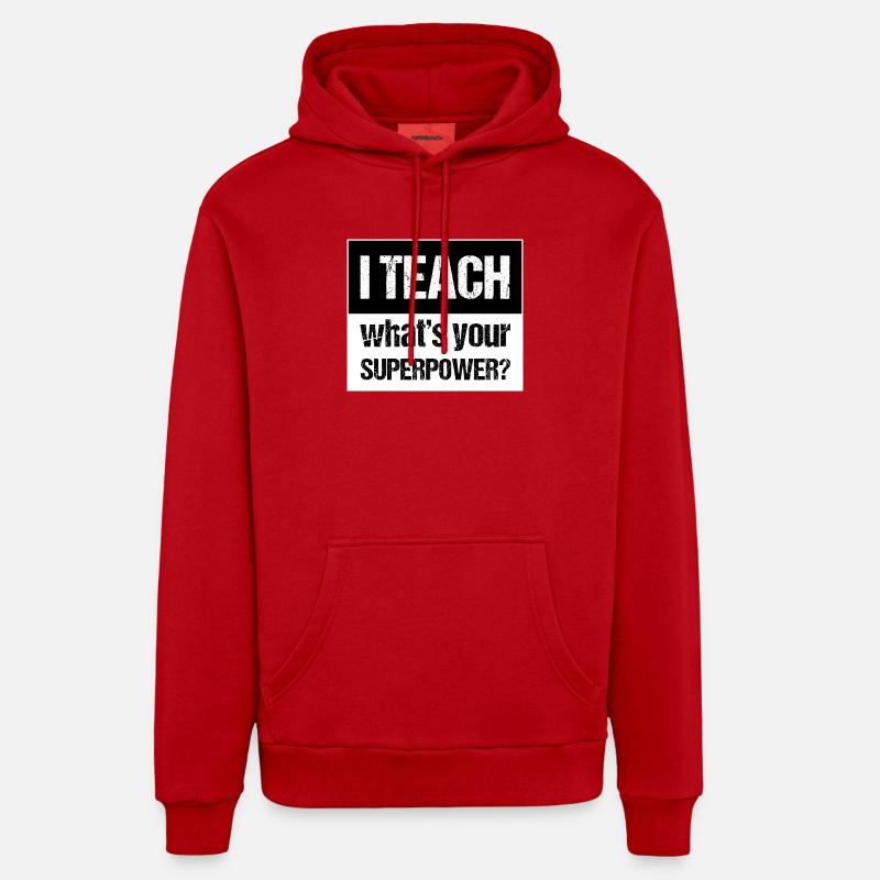 Et enseigner - Sweat à capuche bio décontracté fabriqué en UE - rouge