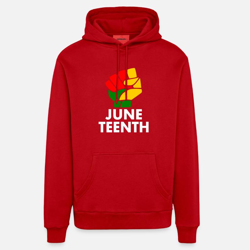 juneteenth - Sweat à capuche bio décontracté fabriqué en UE - rouge