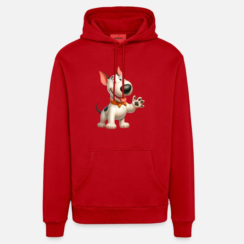 bull terrier 7 - Sweat à capuche bio décontracté fabriqué en UE - rouge