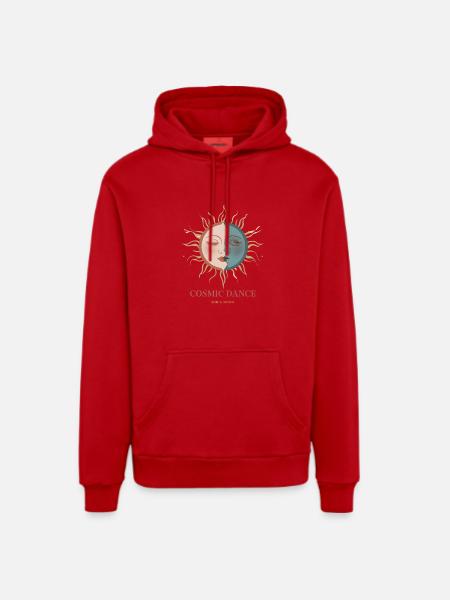 Cosmic Dance Spiritual Gift - Organic Relaxed Hoodie Made in EU - red