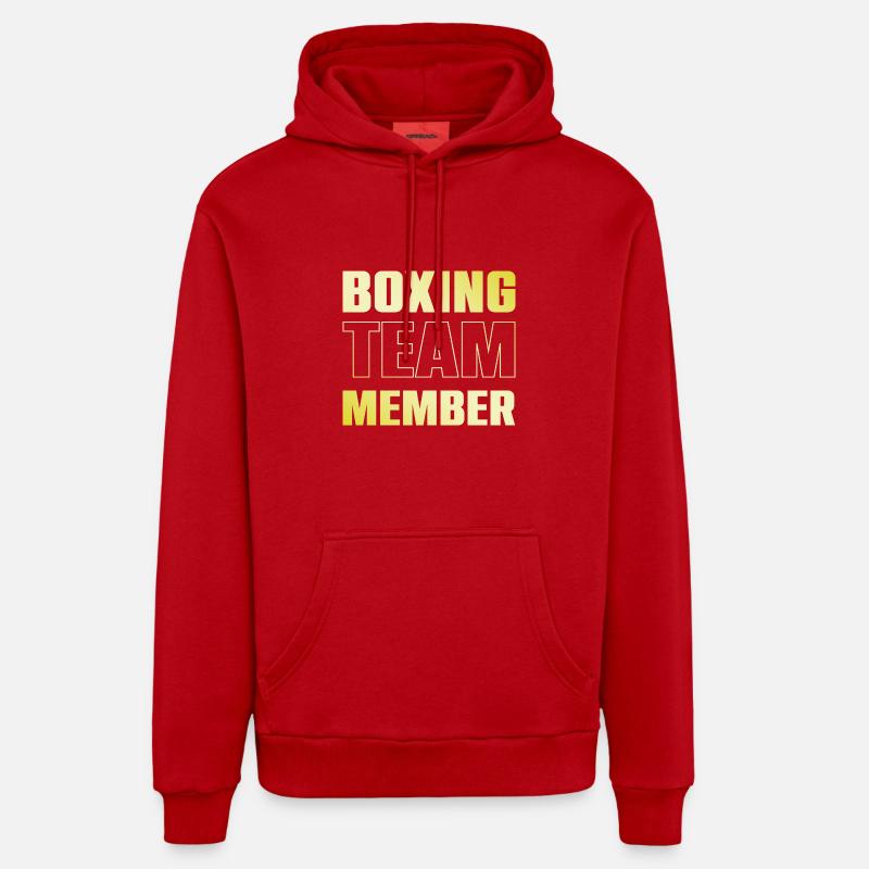 Équipe de boxe - Sweat à capuche bio décontracté fabriqué en UE - rouge