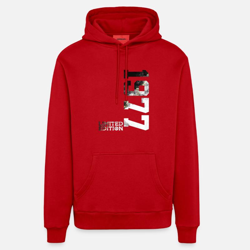 49E ANNIVERSAIRE ÉDITION LIMITÉE 1977 - Sweat à capuche bio décontracté fabriqué en UE - rouge