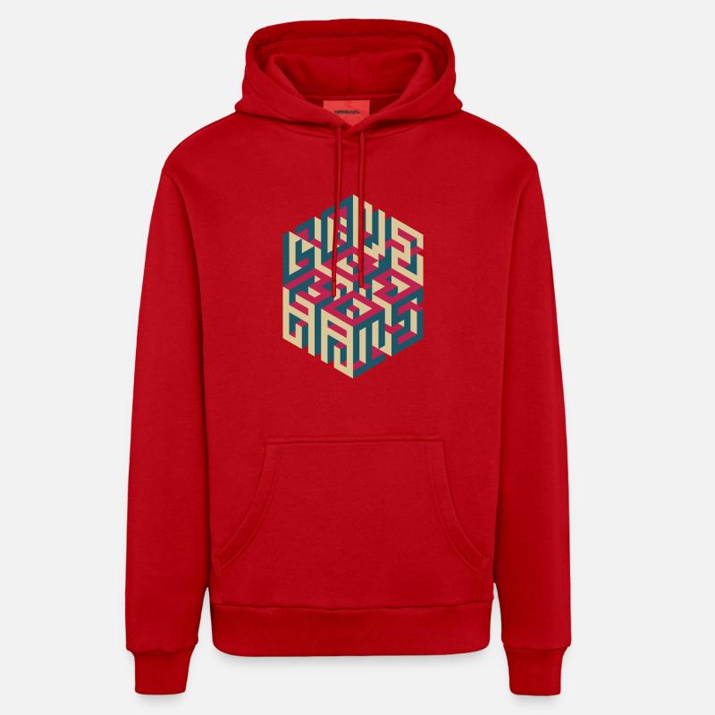 LOVE/HATE - Sweat à capuche bio décontracté fabriqué en UE - rouge