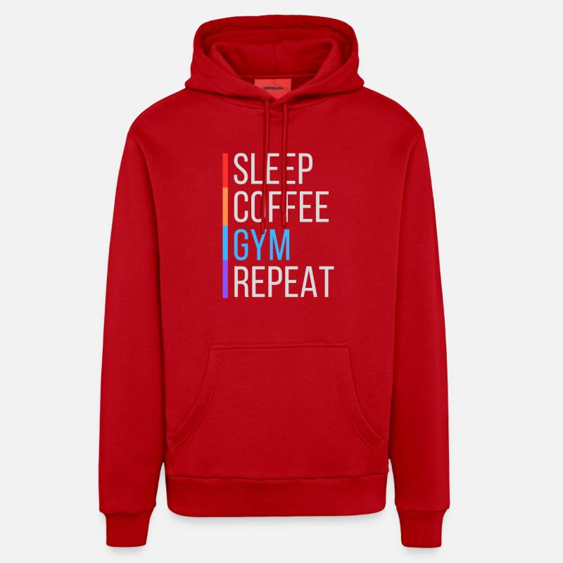 café gym drôle - Sweat à capuche bio décontracté fabriqué en UE - rouge