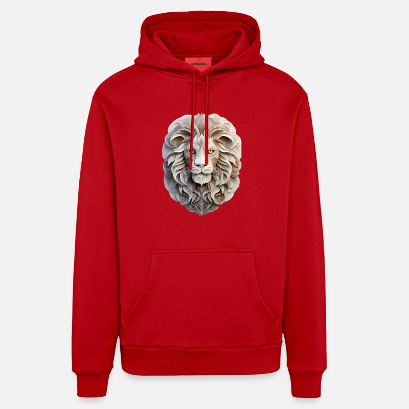 Signe du zodiaque Lion - Sweat à capuche bio décontracté fabriqué en UE - rouge