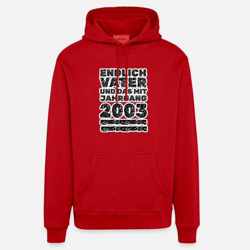 2003 - Sweat à capuche bio décontracté fabriqué en UE - rouge