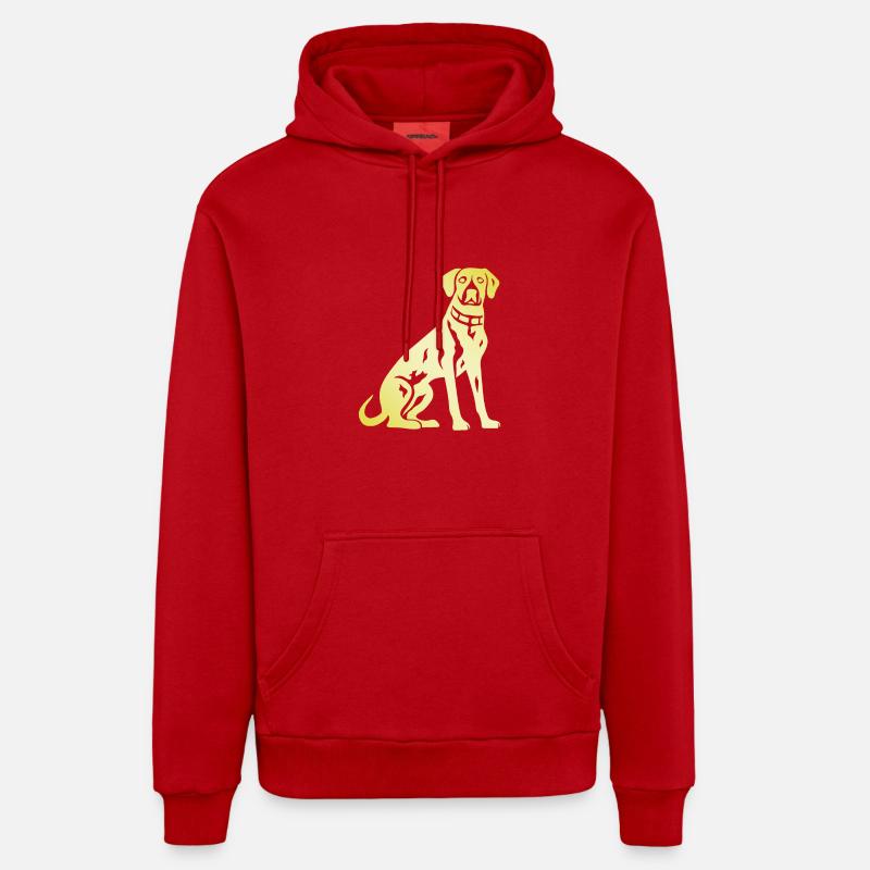 Silhouette de chien dalmatien - Sweat à capuche bio décontracté fabriqué en UE - rouge